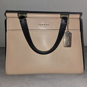 Coach Grace Black and Tan Leather Satchel & Dusty NWOT